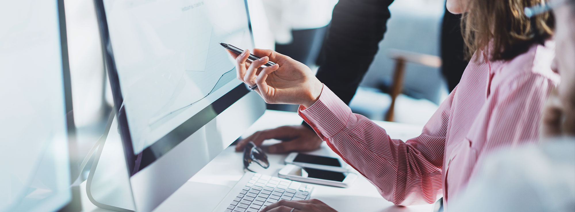 Woman Working at a Computer